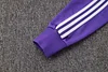 Joyfball 2025/2026 Kids Size Real Madrid Long Zipped Jacket purplee Retro version Soccer Jersey 1:1 Thai Quality 
