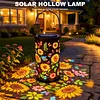LED Hollow Iron Decor Light Solar Powered Hollowed Hanging Light IP55 Waterproof Rust Proof for Patio Yard Lawn Backyard Decor