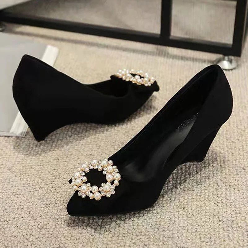Breakj Breakj Hefque Fashion Single-Shoe Women 2025 Spring New Fashion Water Diamond Head Light Moussed Soft Bottom Not Tired Heeled Women