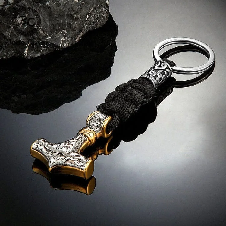 Coutureaura Mjolnir Paracord And Stainless Steel Keychain