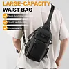 Men Casual Chest Bag Multi Pocket Multifunction Waist Bag Waterproof Commute Bag