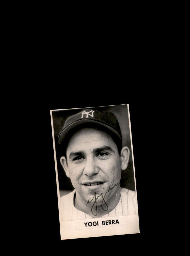 Yogi Berra JSA Coa Signed Vintage 3x4 1950 Original New York Yankees Photo Poster painting