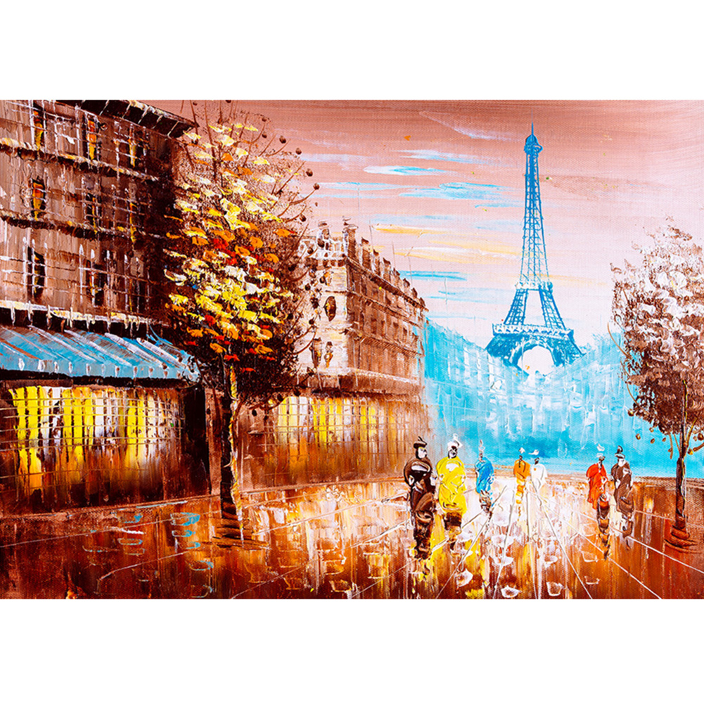

40*30CM - Round Drill Diamond Painting - Blue Eiffel Tower, 501 Original