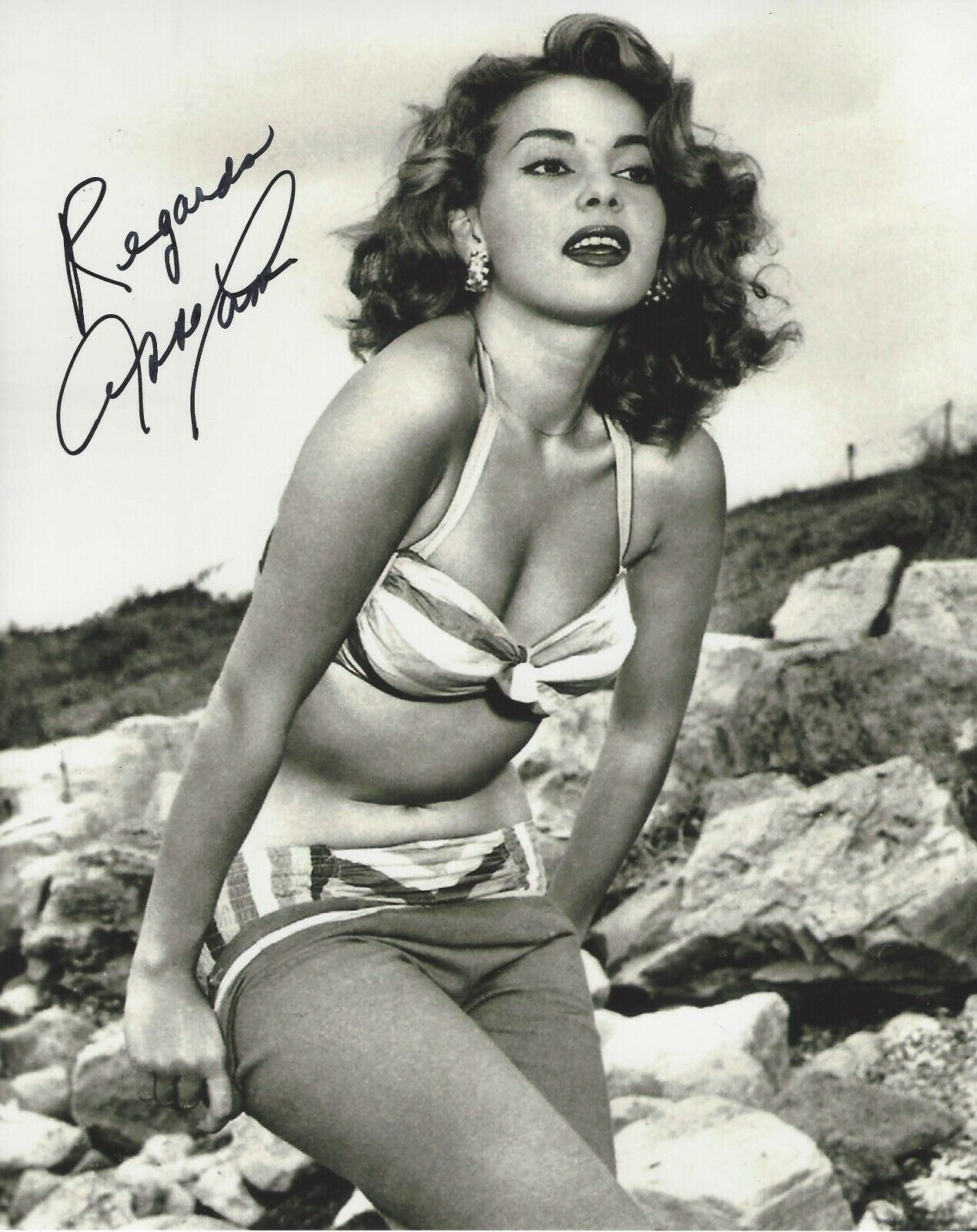 ABBE LANE - MODEL & ACTRESS - SIGNED AUTHENTIC 8x10 Photo Poster painting w/COA SULTRY STAR