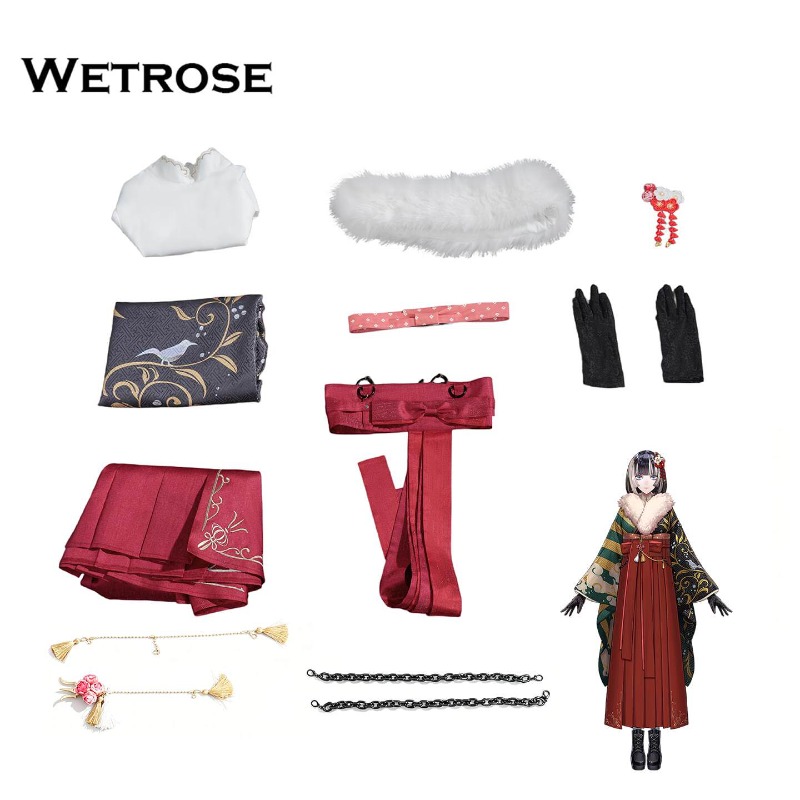 [Wetrose] In Stock Hololive ReGLOSS Juufuten Raden Kimono Vtuber Cosplay Costume 儒烏風亭らでん着物コスプレ