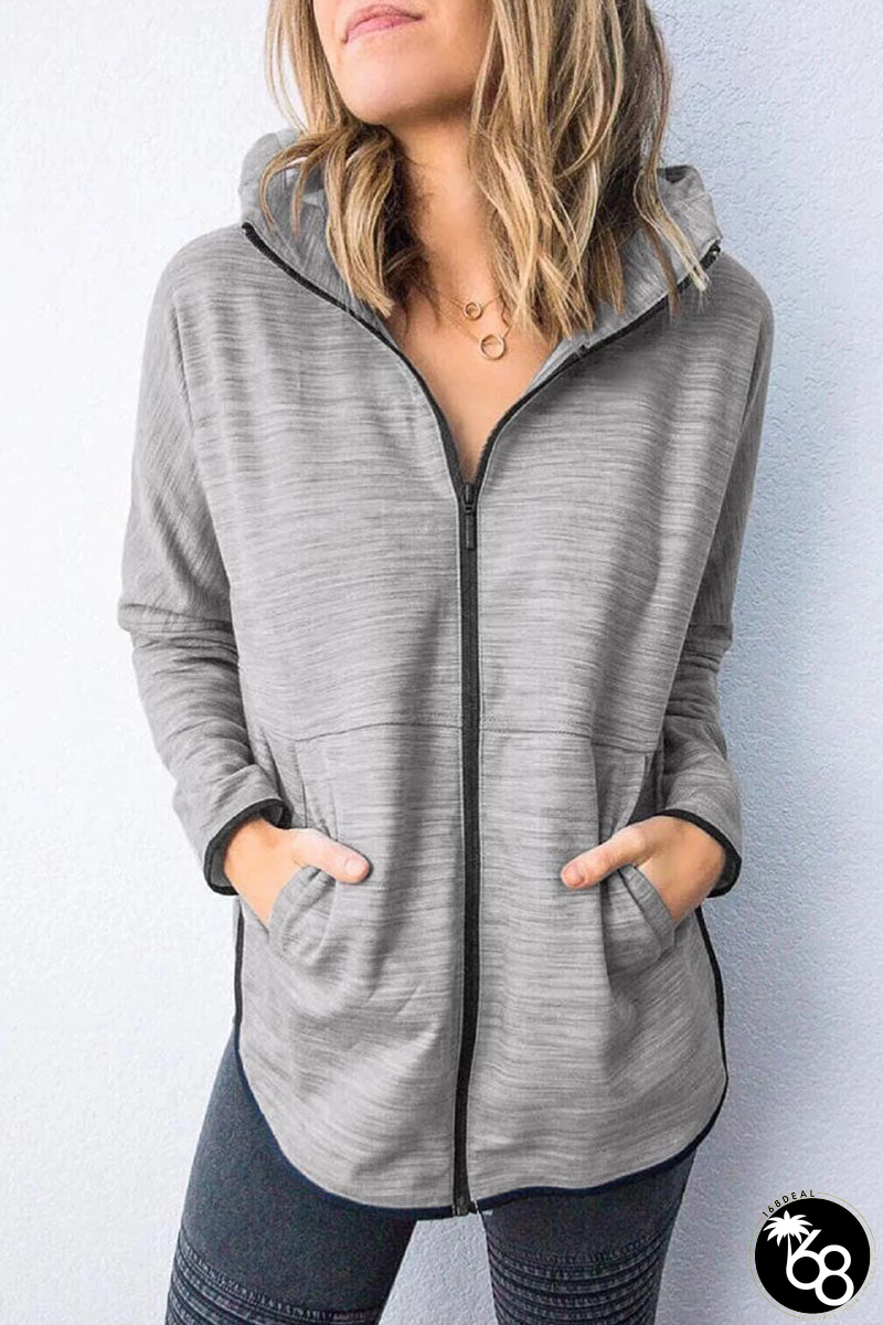 Fashion Casual Solid Hooded Collar Tops(5 colors) | 168DEAL