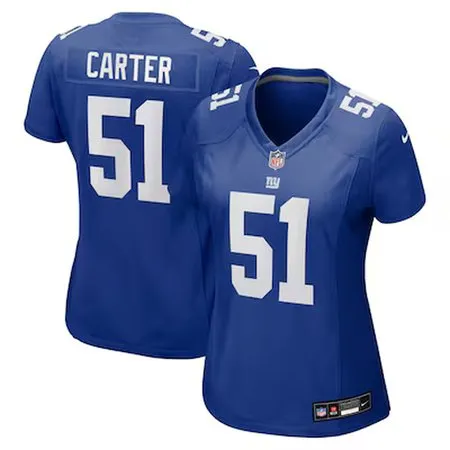 Women's New York Giants #3 Abdul Carter Royal First Round Pick Game Jersey
