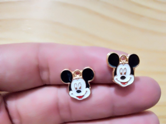 Cute Cartoon Minnie Mouse Charm,Mickey charm,Animal Mouse Head Charms,Red Bow Enamel Metal Charms/ Pendant/Earrings /Jewelry Making/DIY