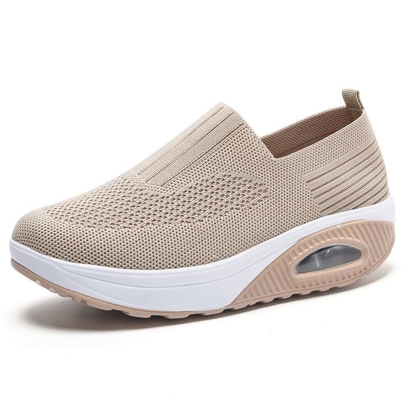 Yengm Women Fashion Vulcanized Sneakers Platform Solid Color Flat Ladies Shoes Casual Breathable Wedges Ladies Walking Sneakers