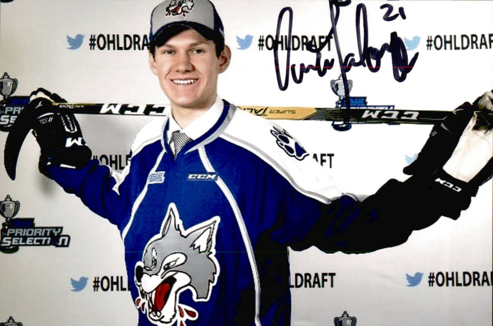 Owen Lalonde SIGNED 4x6 Photo Poster painting SUDBURY WOLVES / NHL DRAFT 2018