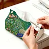 DIY Diamond Art Tissue Box Holder Peacock PU Leather Diamond Art Desktop Organizer Resin Rhinestone Storage Organizers Gem Art Home Office Decor Craft Gift