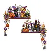2pcs DIY Diamond Painting Halloween Door Corner Frame Wood Decor(Halloween Dog)