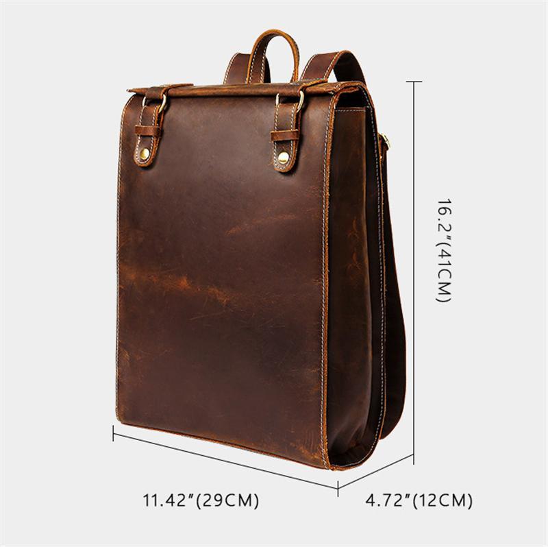 Retro Style Contrast Stitching Top-Handled Genuine Leather Antique Brass Hardware Satchels
