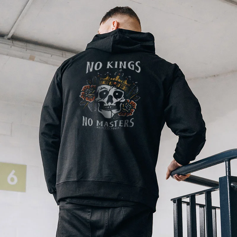 Skull Flowers Letter Graphic Casual Black Print Hoodie