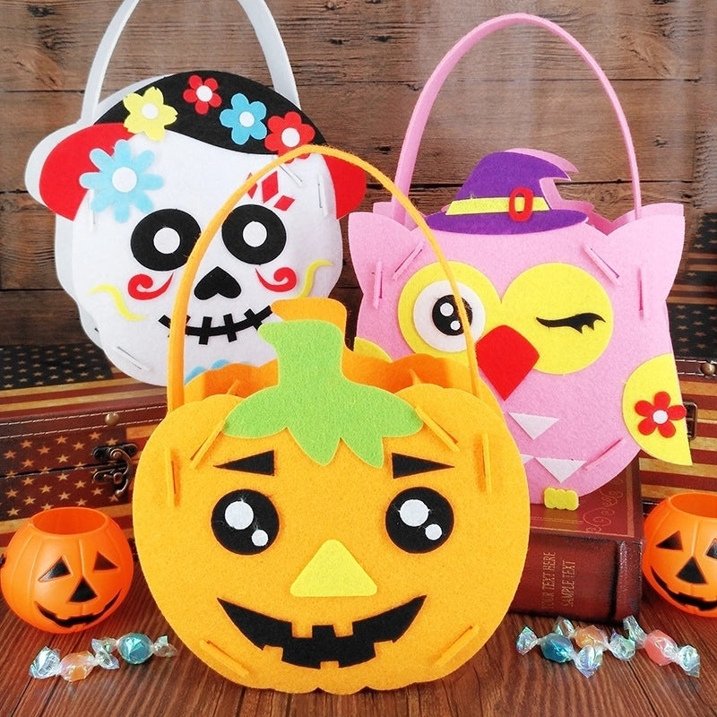 Halloween Children Unisex Nonwoven Pumpkin Cute Minimalist Round Open Handbag