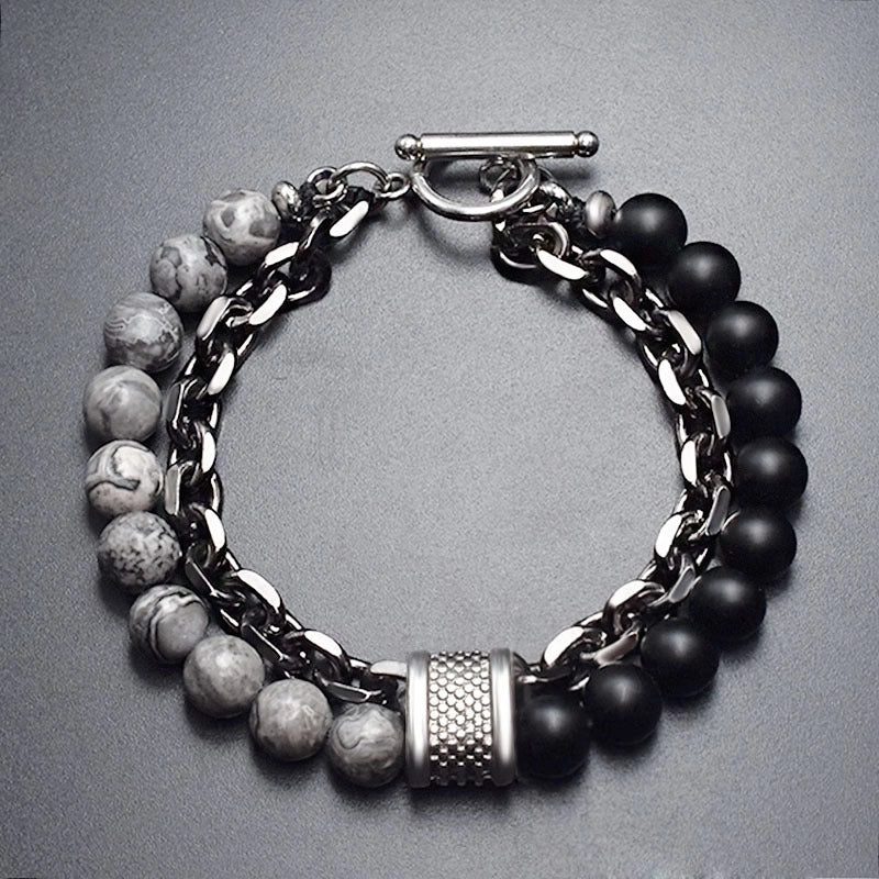 Fashion Geometric Metal Beaded Men'S Bracelets Men Beaded Bracelets