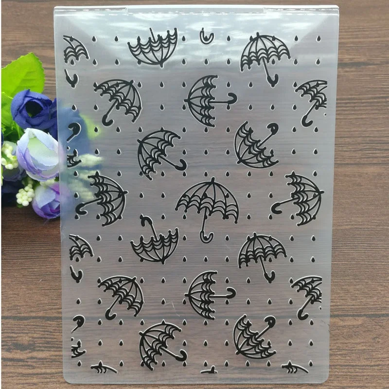 Umbrella Plastic Embossing Folder For Scrapbook DIY Album Card Tool Plastic Template