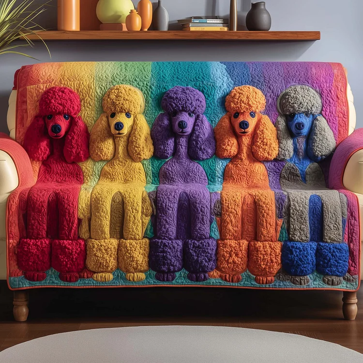 Whimsical Poodle Quilted Sofa Cover GFTOTG1873