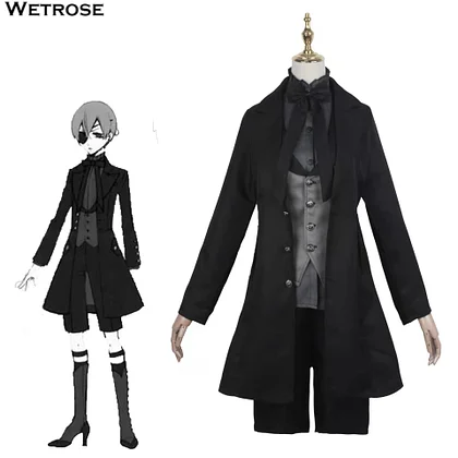 [Wetrose] In Stock Black Butler Cosplay Costume Ciel Phantomhive Classic Anime Full Set Halloween