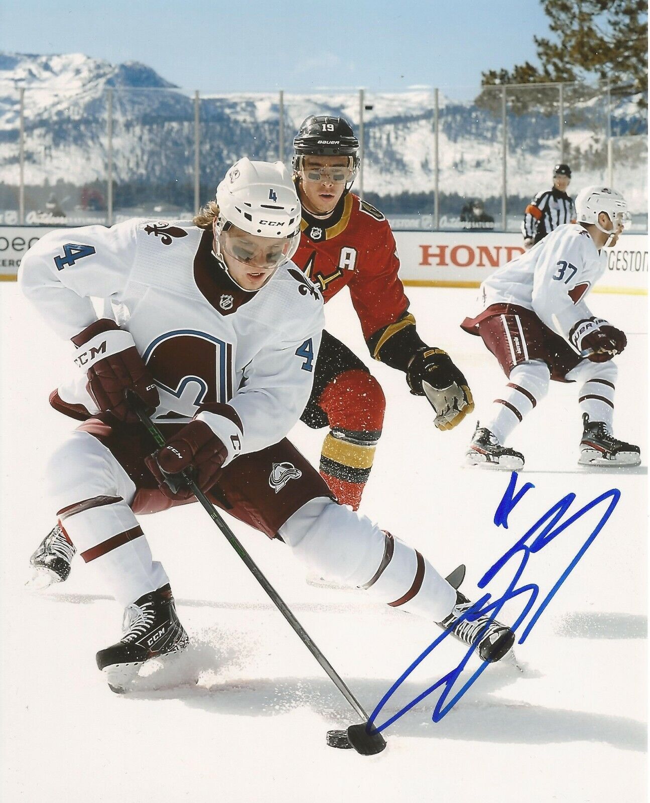 BOWEN BYRAM SIGNED COLORADO AVALANCHE ACTION 8x10 Photo Poster painting #7 with PROOF & COA