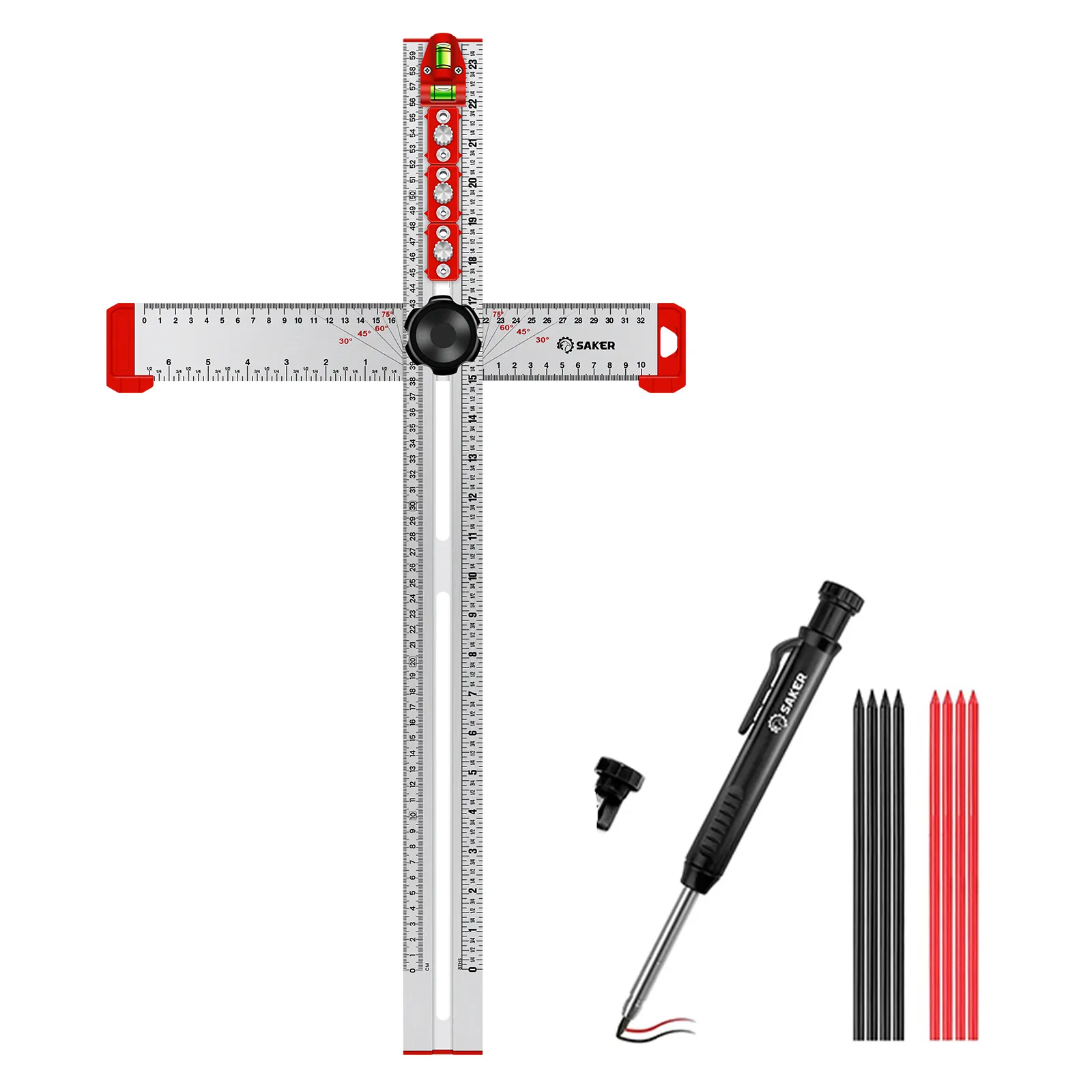SAKER® 4 in 1 Drilling Positioning Ruler