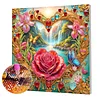 Rote Rose DIY, Spezialform-Bohrer, Diamantkunst, Perlen-Malset, mit Rahmen 25x25cm,