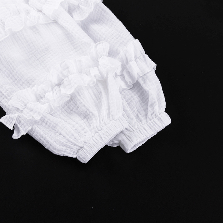 Ootddress White Ruffled Casual Shirts For Women Fashion Patchwork Cardigan Lapel Long Sleeve Outwear Slim Ladies Shirts 2025 New