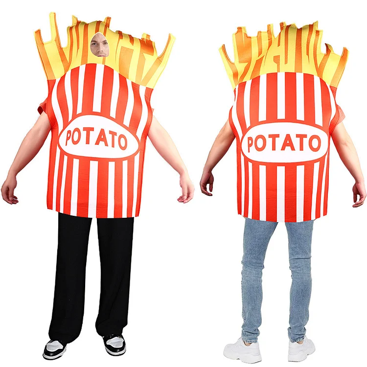 Adult Funny Food French Fries Coke Popcorn Chips Outfits Cosplay Costume Halloween Carnival Suit