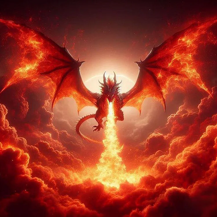 Charizard 40*40CM (Canvas) Full Round Drill Diamond Painting gbfke