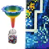 Gradient Color Diamond Painting Organizer Funnel Morning Glory Design Portable Drill Funnel for DIY Craft Easy Transfer Tools (Style C)