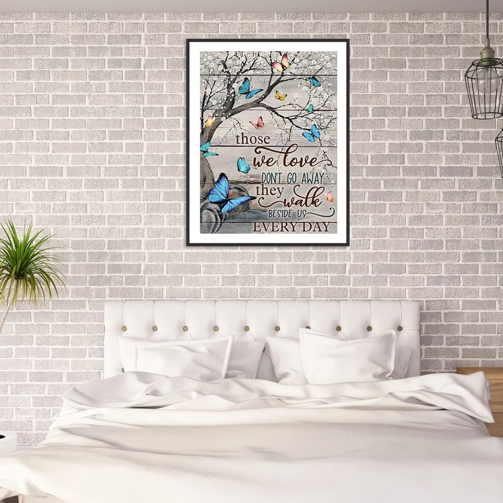 Diamond Painting - Full Round Drill - Butterfly Letters(40*50cm)