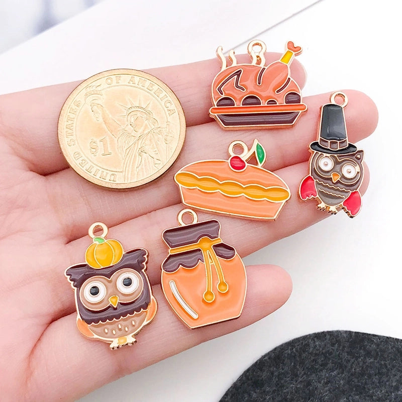 20 PCS/Package 19x18mm 19x22mm 23x14mm Alloy Animal Pumpkin Mushroom Pendant Jewelry Accessories