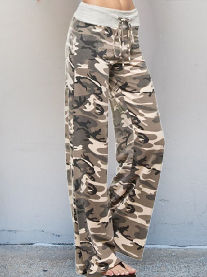Casual Plus Size Camouflage Yoga Pants