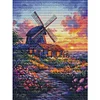 Windmill And Hut-14CT Stamped Cross Stitch Egyptian Cotton 30*40cm/11.81*15.75in tapestrymarket