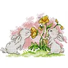 (Multi-Style) Rabbit - 14CT Stamped Cross Stitch 17*15cm(Brand)
