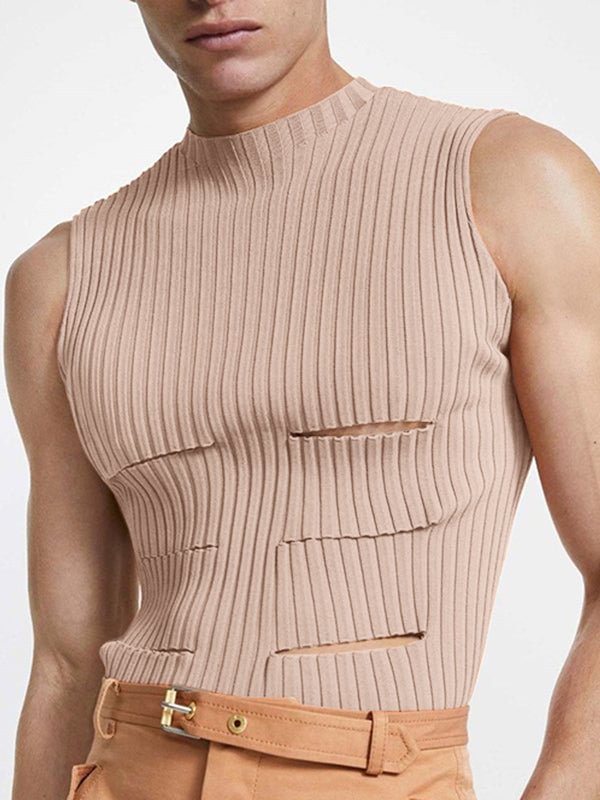 Sexy Cutout Pit Strip Sleeveless Slim Vest SKUI98010