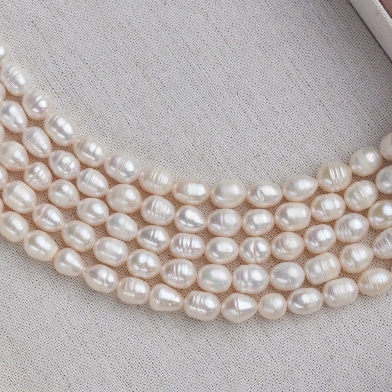 Natural Freshwater Pearl Grade 1A Rice Pearl Semi-Finished Beads