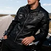 💥 2025 New Arrivals! Men's Leather Motorcycle Jacket with Full Zip Closure - Suitable for Motorcycle Riding, Casual