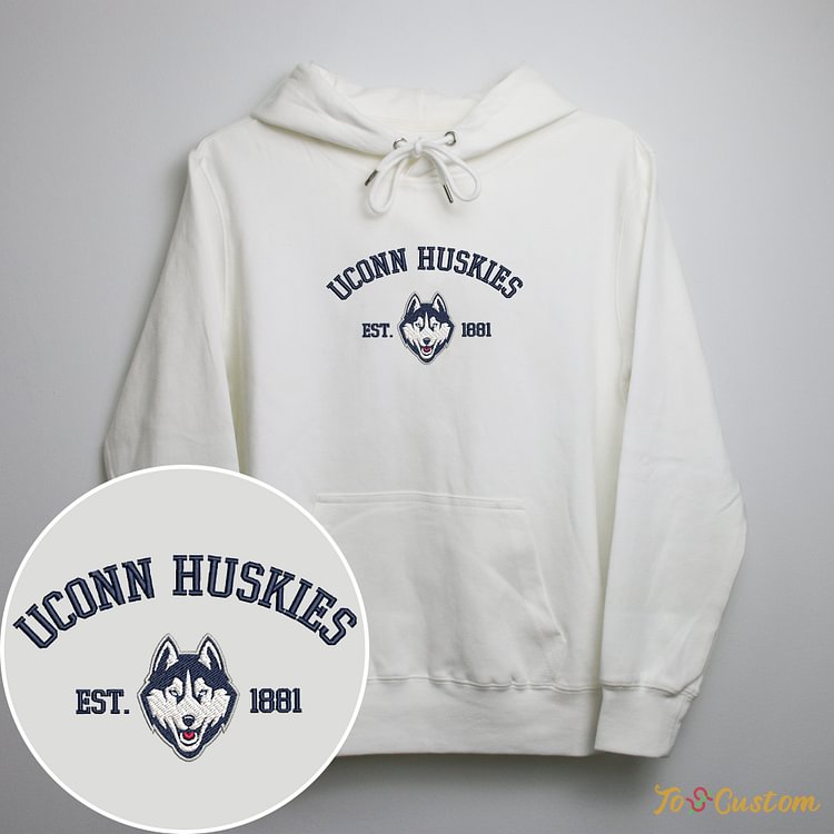 TOSCUSTOM™ Custom UConn Huskies 1881 NCAA Vintage Embroidered Sweatshirts