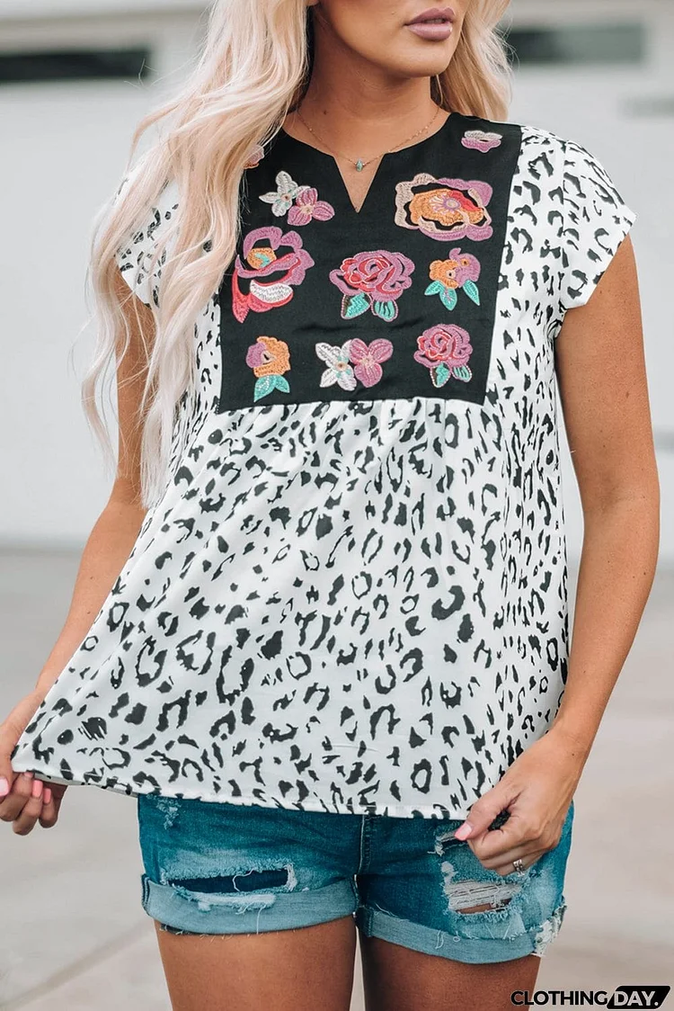 Trend Wild Flower Embroidered Shift Tops