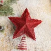 20CM Silver Red Golden Star Christmas Tree Top Decor