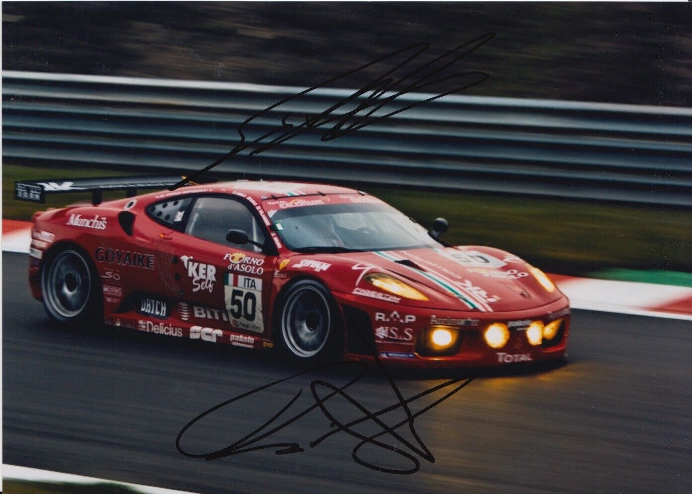 Gianmaria Bruni and Toni Vilander Hand Signed 7x5 Photo Poster painting - Le Mans Autograph 1.