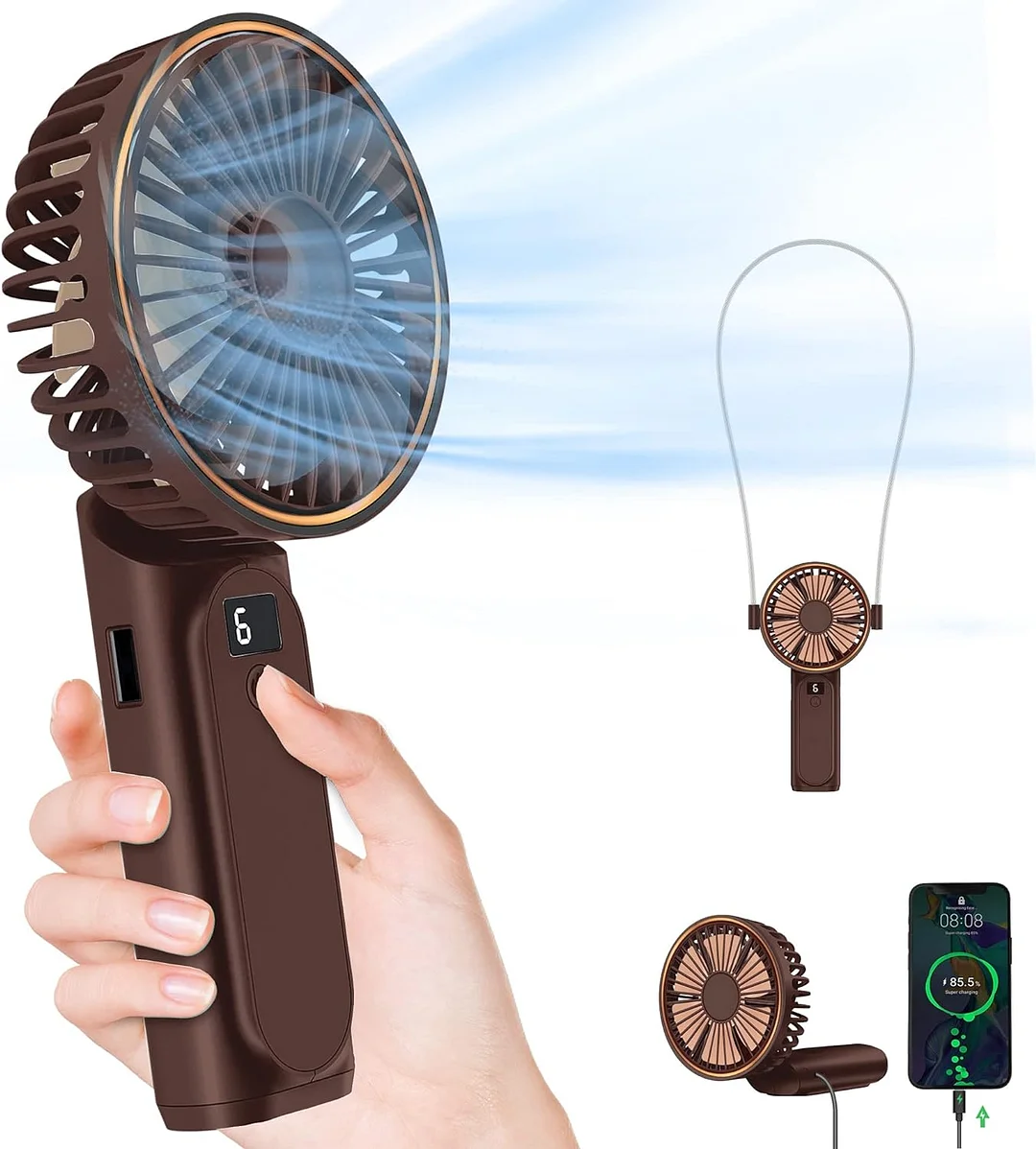 Portable Handheld Fan, Portable Fan Rechargeable, 