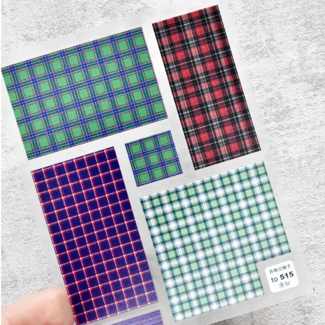 Beautizon Nail Art Sticker Checkered Pattern Cute Image Quality 3D Engraved Nail Art Decorations Nail Decals Design