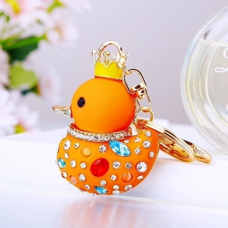 Cartoon Style Cute Duck Resin Diamond Women’s Bag Pendant Keychain