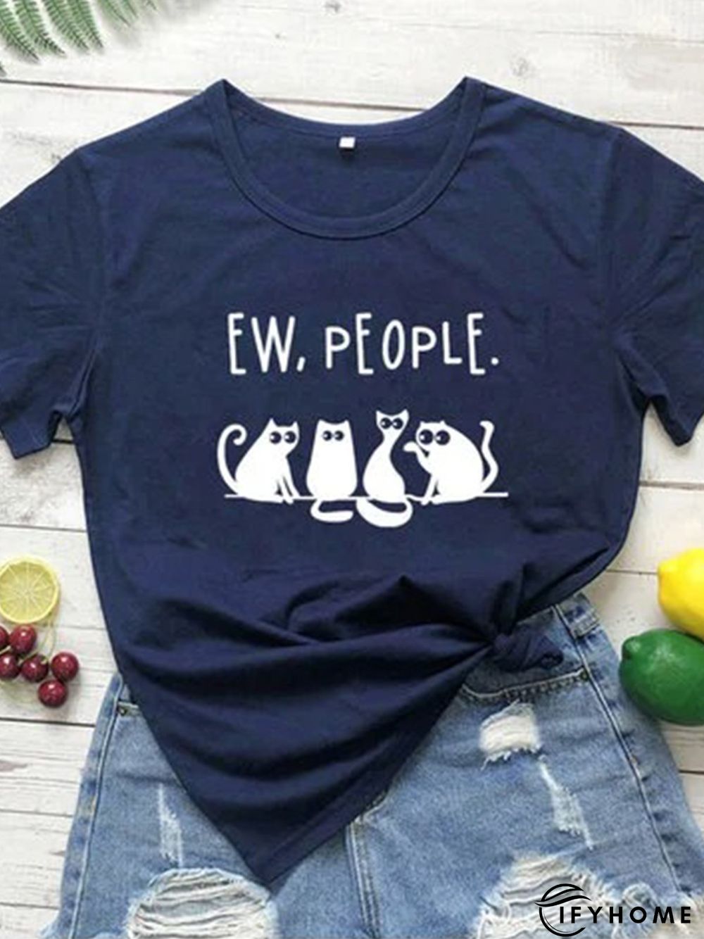 Casual Plus Size Printed Short Sleeve Tee Shirts Tops | IFYHOME