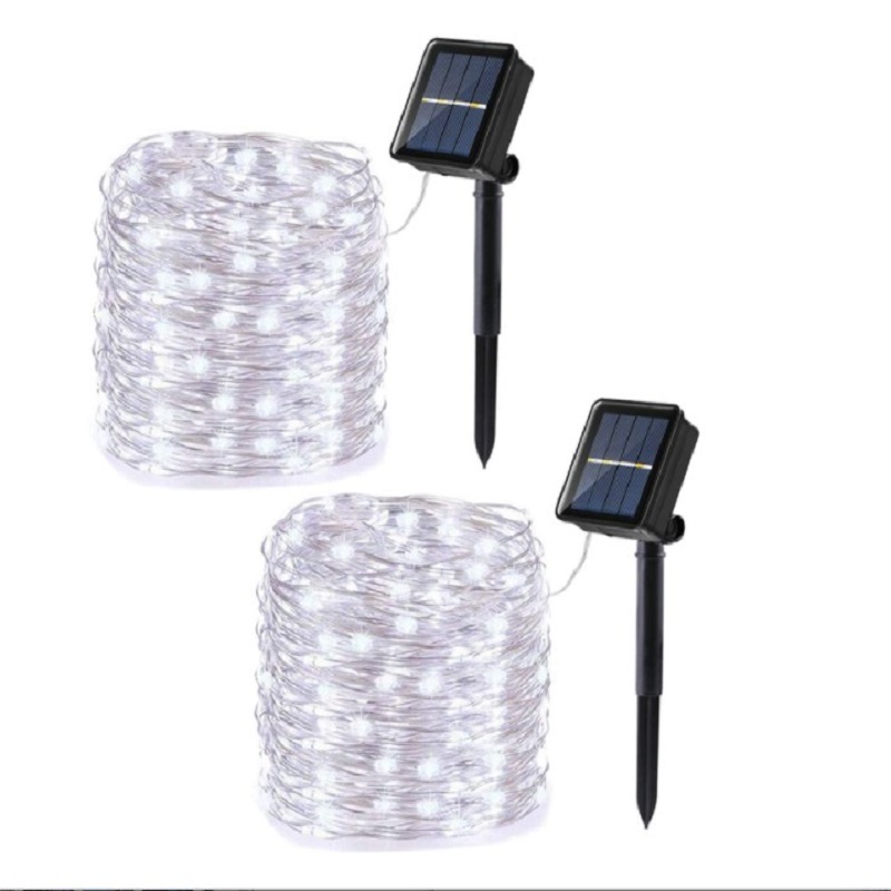 

Solar light string 2 pieces including 120 LEDs 8 patterns silver wire w, 501 Original