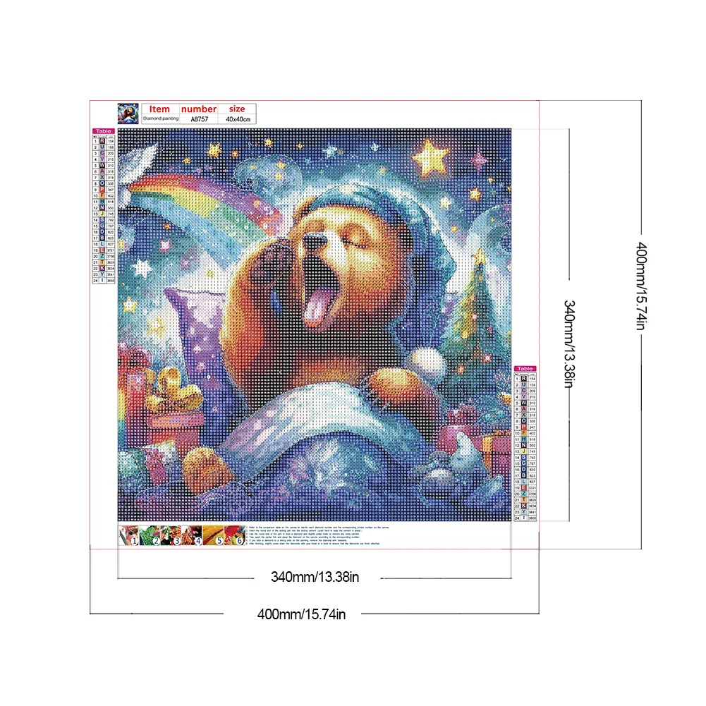 Diamond Painting - Full Round Drill - Sleeping Bear(Canvas|40*40cm)