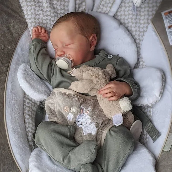 [Asleep Boy] 20 '' Lifelike Nateka Asleep Huggable Weighted Reborn Baby Boy with Heartbeat & Sound By Rsgdolls®：Realistic Reborn Baby Dolls By Rsgdolls®