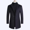 Winter Solid Color Casual Woolen Coat